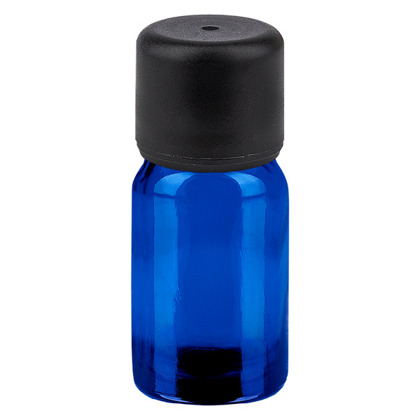 Frasco de 5ml com tampa de rosca de 6mm preta Standard BlueLine UT18/5