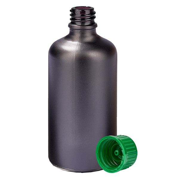 Frasco de 100ml 11mm tampa de rosca verde standard BlackLine UT18/100 Frasco de 100ml 11mm tampa de rosca verde standard BlackLine UT18/100