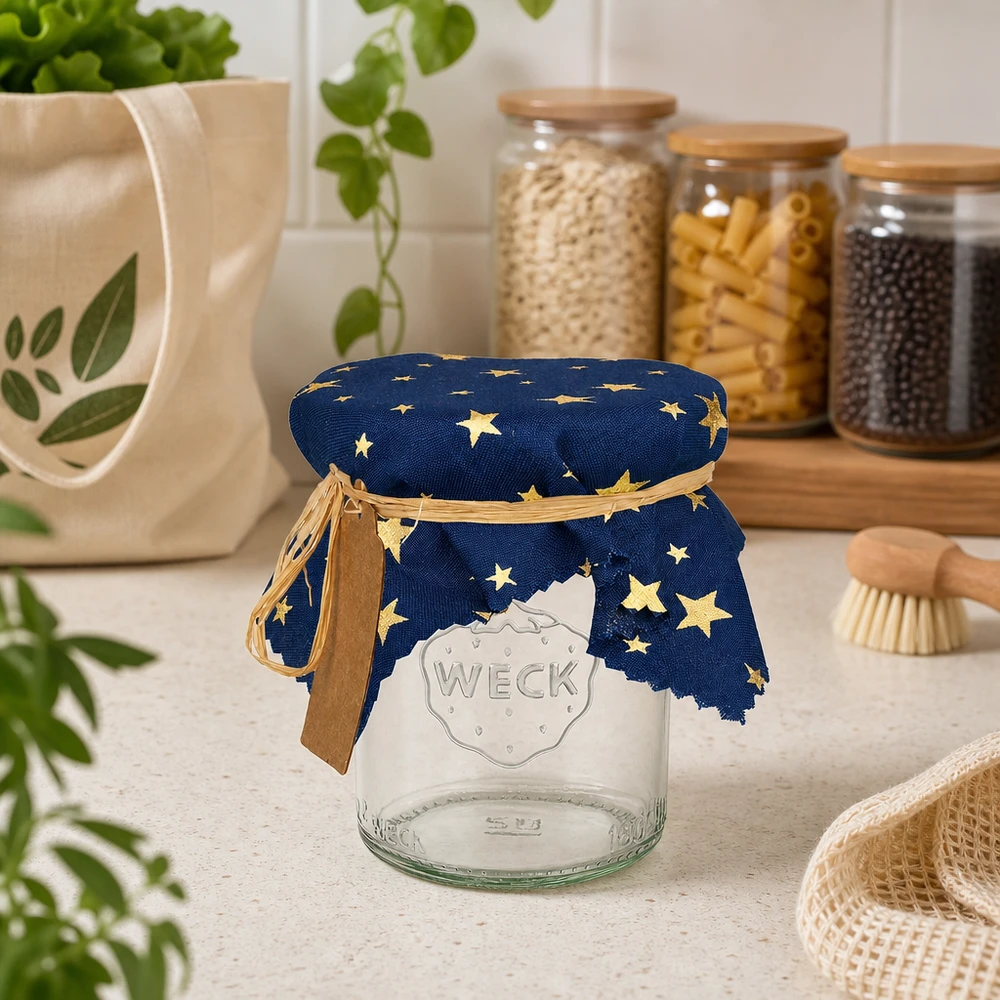 Pano de cozinha azul "estrelas" 15cm quadrado