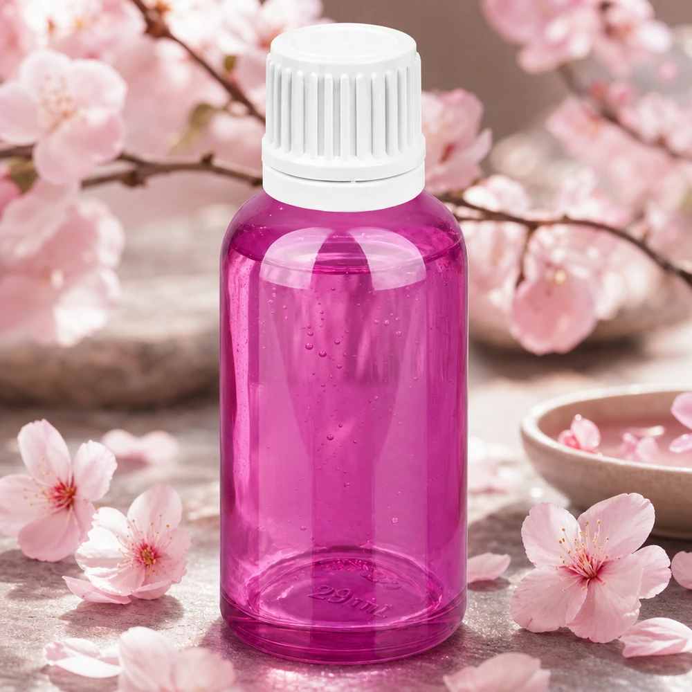 Frasco conta-gotas de 30 ml com tampa de rosca Originality branca de 0,7 mm PurpleLine UT18/30 Frasco conta-gotas de 30 ml em plástico de alta qualidade na cor púrpura com sistema de conta-gotas preciso