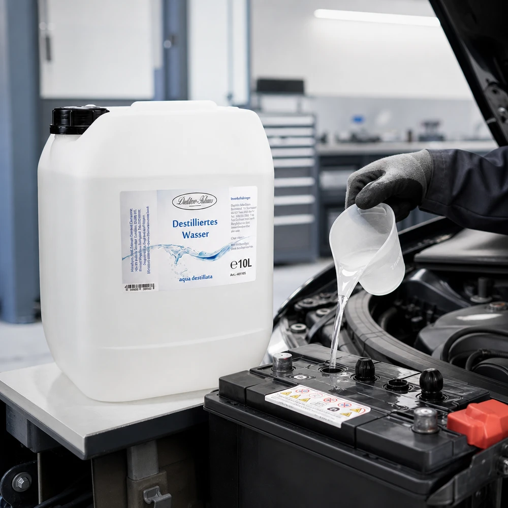 Água destilada 10L Doktor-Klaus Hochreines destilliertes Wasser Doktor-Klaus 10L für Kühlsysteme und Batteriewartung im Auto