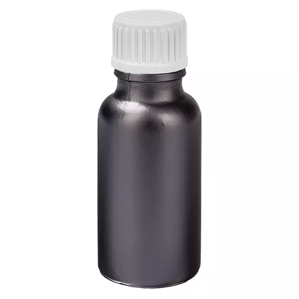 Frasco conta-gotas de 20ml 0,9mm branco tampa standard BlackLine UT18/20 Frasco conta-gotas de 20ml 0,9mm branco tampa standard BlackLine UT18/20