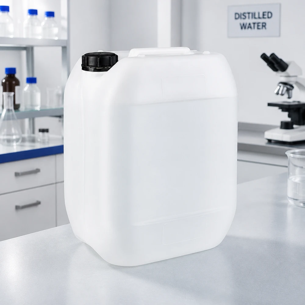 Recipiente de laboratório de 10 L em plástico HDPE para água destilada para uso científico