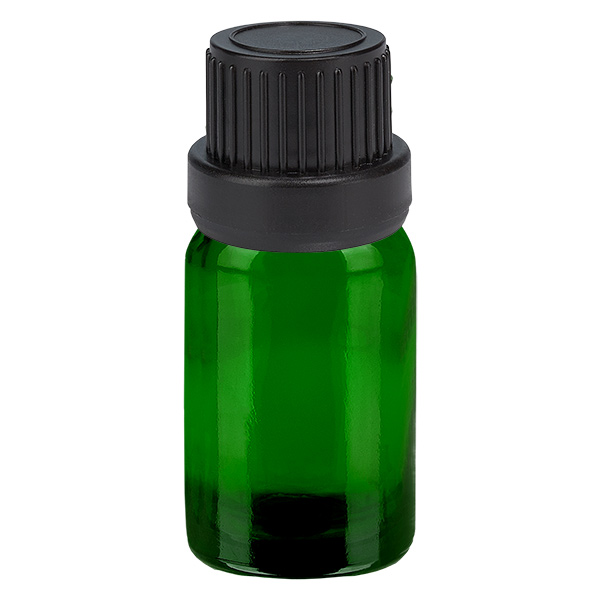 Frasco de 5 ml com tampa de rosca de 11 mm preta com fecho inviolável GreenLine UT18/5