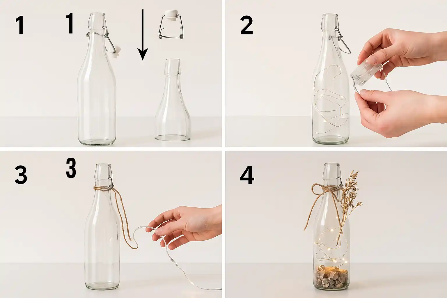 DIY Lichterflasche / Flaschenlampe