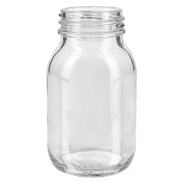 Garrafa de gargalo largo de 125 ml em vidro transparente Garrafa de gargalo largo de 125 ml em vidro transparente