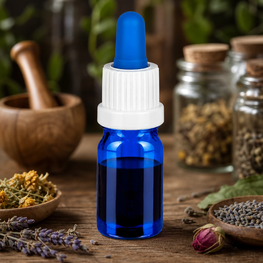 Frasco conta-gotas preciso de 5 ml com pipeta branca para óleos e essências de aromaterapia