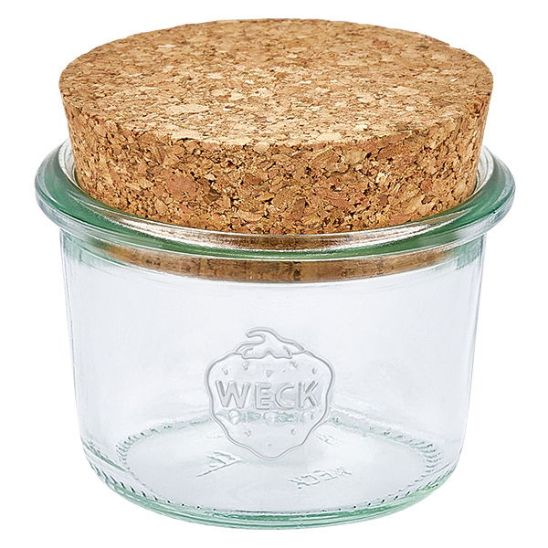 Copos de vidro de 80ml WECK RR60 com cortiça natural