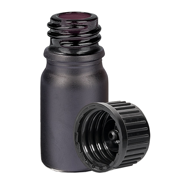 Frasco de 5ml 11mm tampa de rosca preta standard BlackLine UT18/5 Frasco de 5ml 11mm tampa de rosca preta standard BlackLine UT18/5