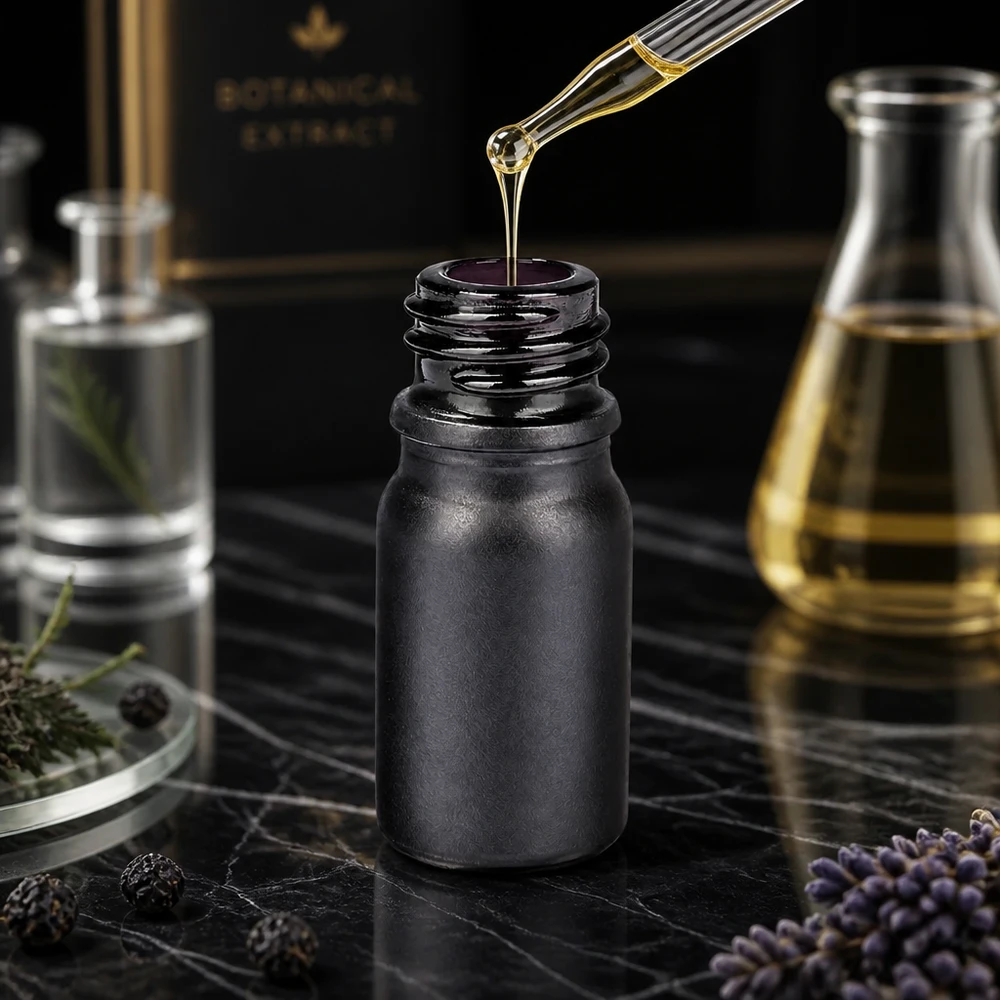 Frasco de farmácia Premium 5ml BlackLine UT18/5 UNiTWIST para séruns e óleos de alta qualidade