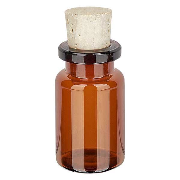 Frasco de vidro âmbar 5ml com rolha 11/14mm