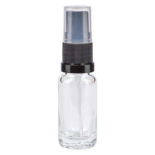 Frasco de farmácia transparente 10ml spray top preto