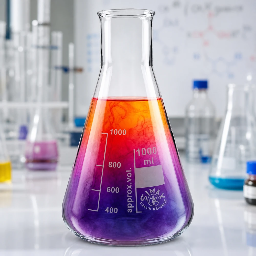 Erlenmeyer resistente ao calor com gargalo largo de 200 ml para aquecimento e destilação no laboratório