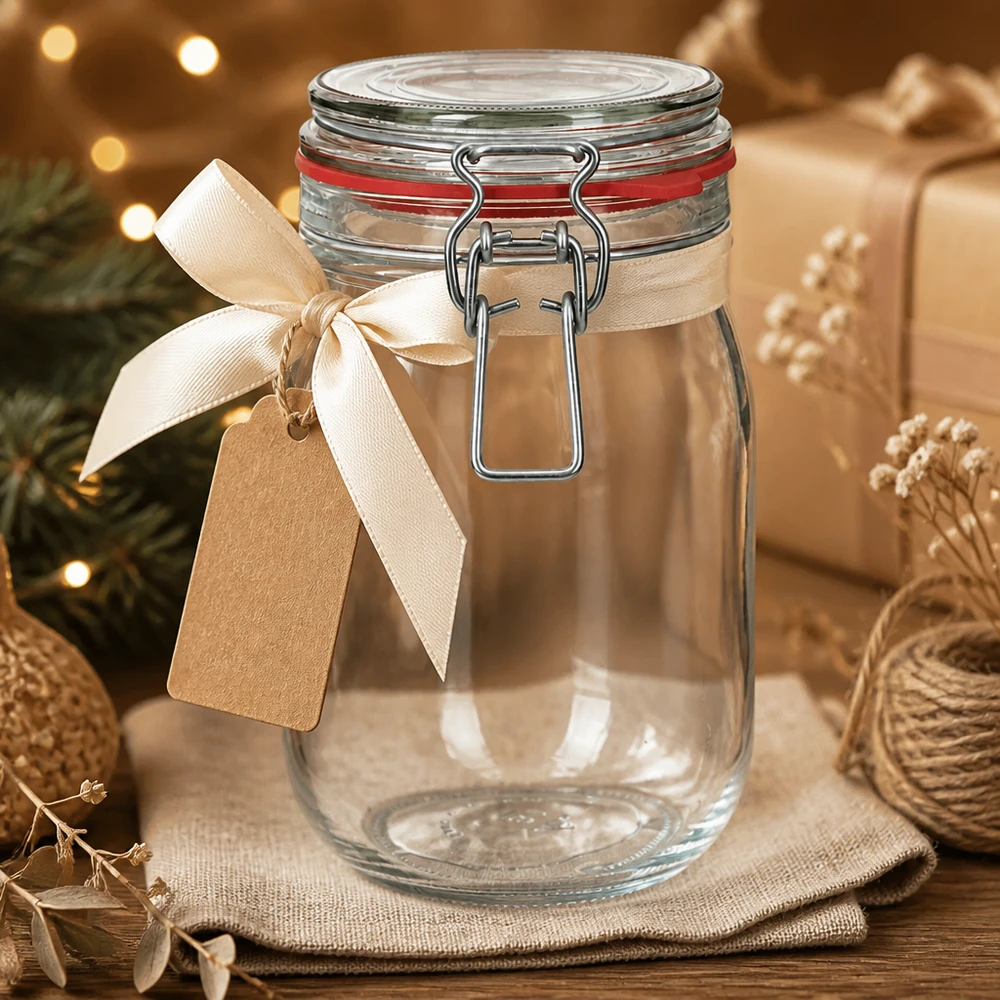 Frasco de armazenamento vazio de 1140 ml com tampa basculante como ideia de presente decorativo