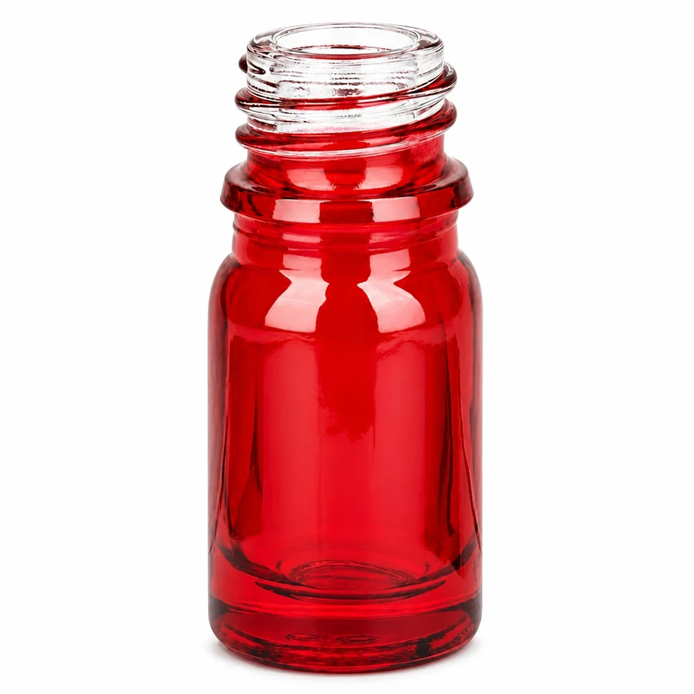 Frasco de farmácia de 5ml RedLine UT18/5 UNiTWIST Frasco de vidro vermelho de 5 ml para farmácia com rosca UNiTWIST UT18 para armazenamento seguro de medicamentos