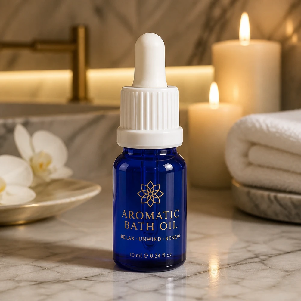 Frasco pipeta compacto de 5 ml com pipeta branca ideal para aromaterapia e óleos essenciais