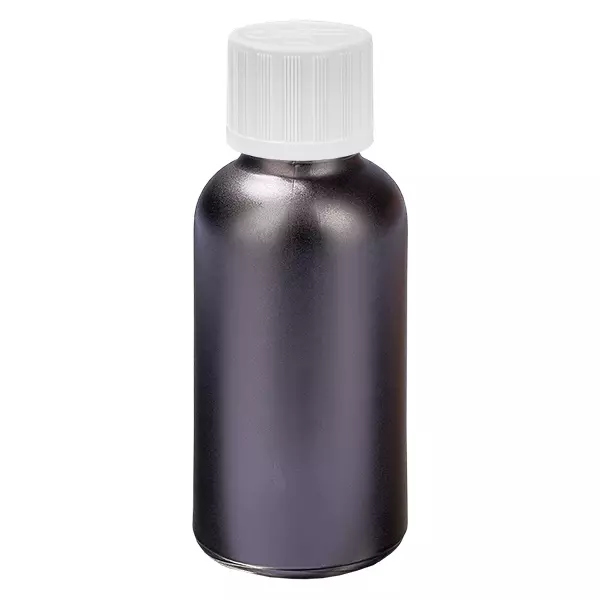 Frasco de 30ml 11mm com tampa de rosca branca padrão resistente a crianças BlackLine UT18/30 Frasco de 30ml 11mm com tampa de rosca branca padrão resistente a crianças BlackLine UT18/30