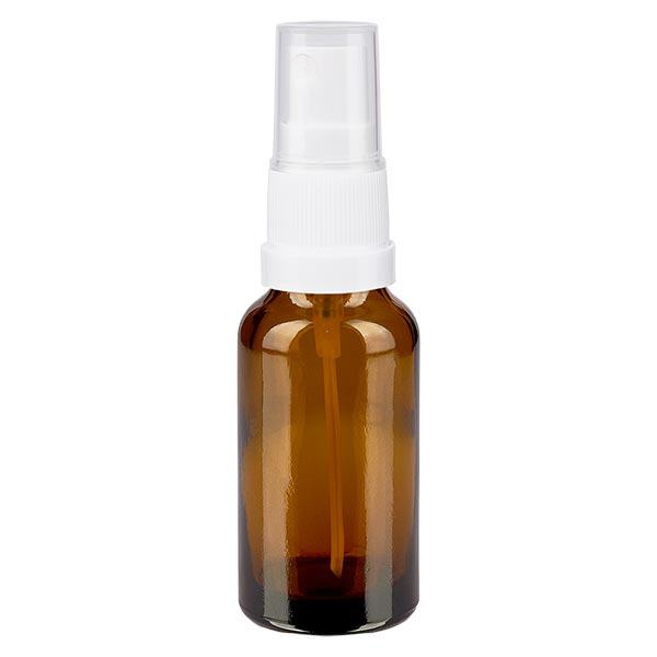 Frasco de farmácia castanho 20ml spray top branco Frasco de farmácia castanho 20ml spray top branco