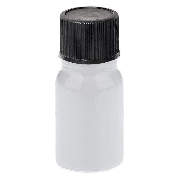 Frasco conta-gotas de 5 ml, 1 mm, preto, tampa padrão WhiteLine UT18/5