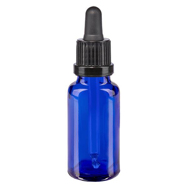 Frasco de farmácia azul 20ml pipeta preta fecho inviolável Frasco de farmácia azul 20ml pipeta preta fecho inviolável
