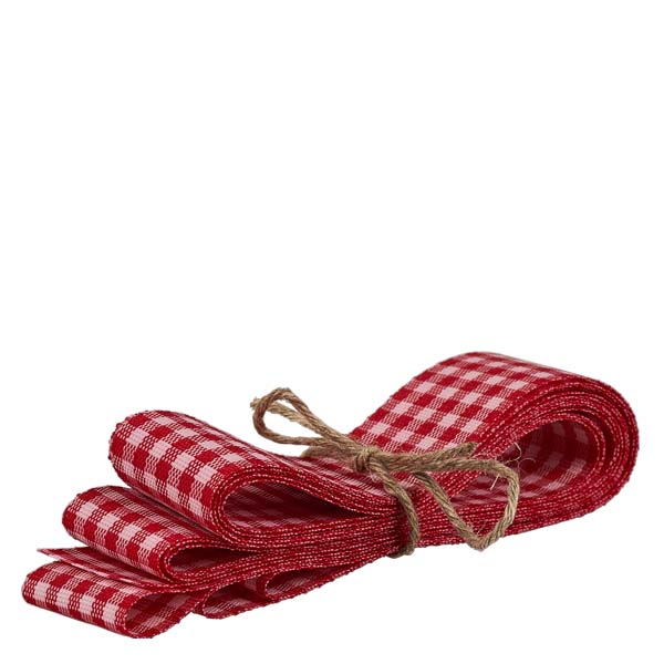 Copos de vidro 140ml com colher de mel Rolo de fita de tecido axadrezado vermelho e branco para decoração de jarras WECK, atado com cordão de juta natural