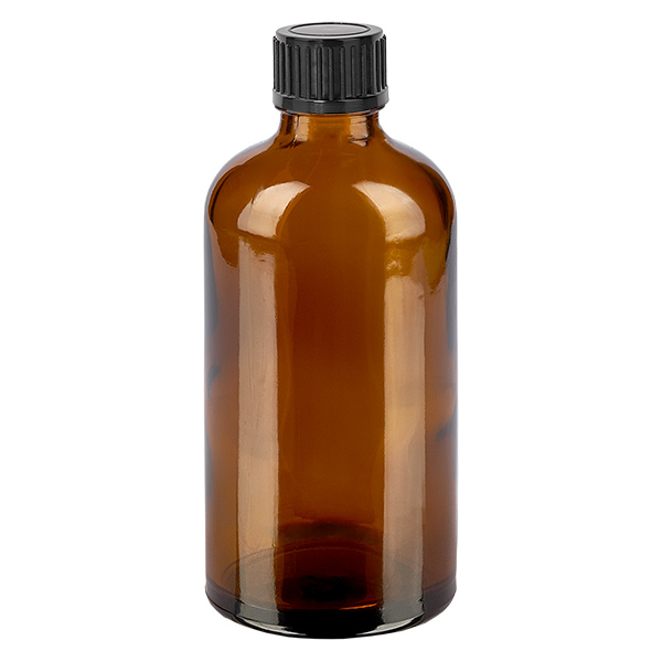 Frasco de 100ml 11mm tampa de rosca preta Standard BrownL. UT18/100