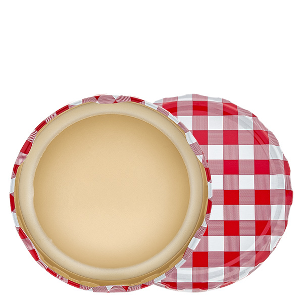Tampa BasicSeal de 82 mm vermelha/branca axadrezada (TO82) UNiTWIST