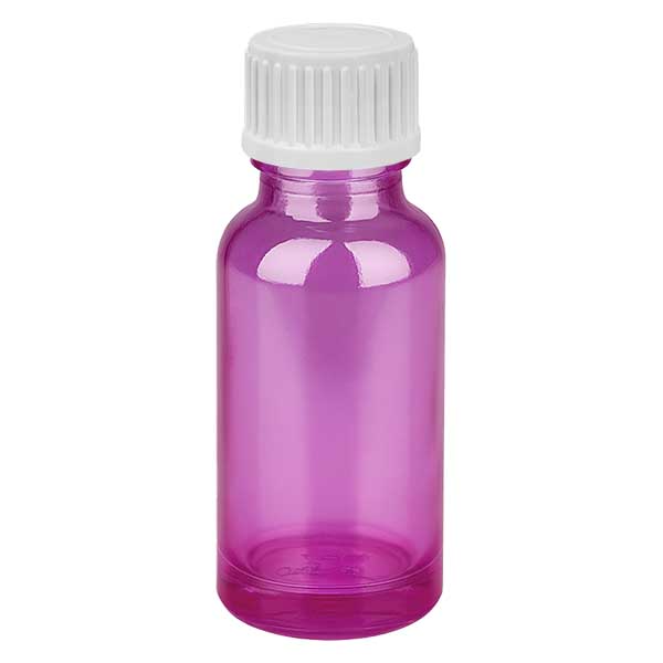 Frasco de 20 ml (glóbulo) com anel de vazamento de 3 mm branco padrão PurpleLine.UT18/20