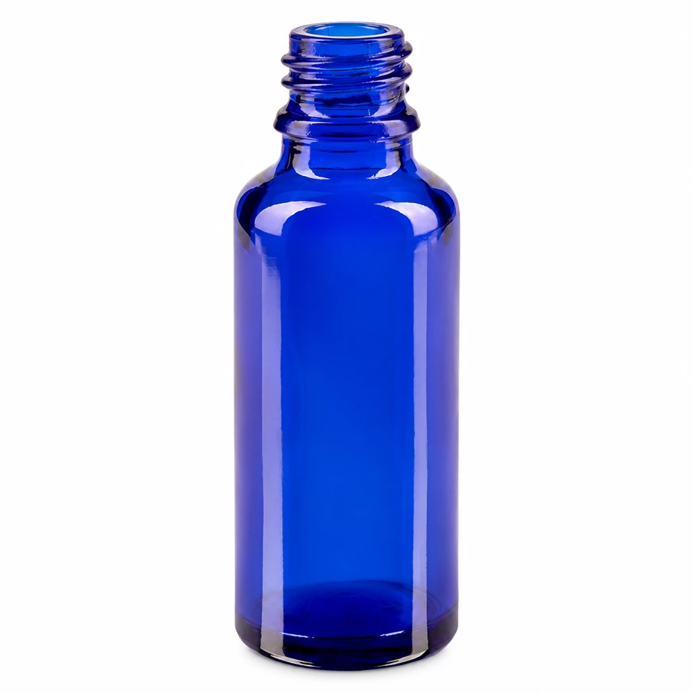 Frasco conta-gotas 30ml DIN 18 BLAUGLAS Frasco de farmácia azul ApoGlas de 30 ml, em vidro borossilicato de alta qualidade, com tampa de rosca