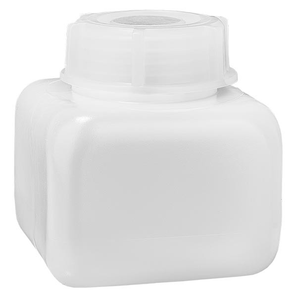 Frasco para produtos químicos 250ml, gargalo largo feito de PE-HD, cor natural