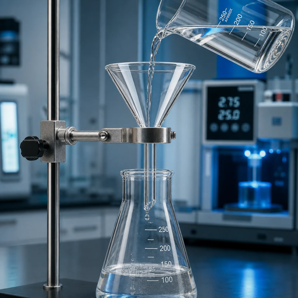 Funil ø55mm borosilicato ângulo 60 estilo curto Funil de vidro científico de 55 mm transparente para análises laboratoriais químicas e filtragem