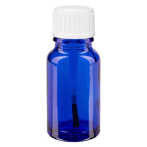 Frasco de farmácia azul 10ml com tampa de rosca branca
