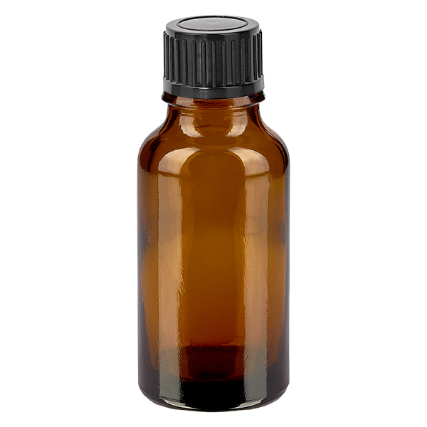 Frasco de 20 ml com tampa de rosca de 11 mm preta Standard BrownLine UT18/20