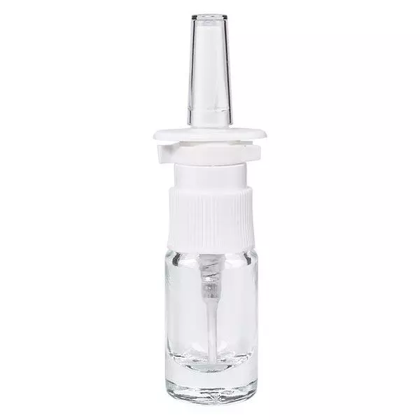 Frasco de farmácia transparente 5ml spray nasal branco standard Frasco de farmácia transparente 5ml spray nasal branco standard