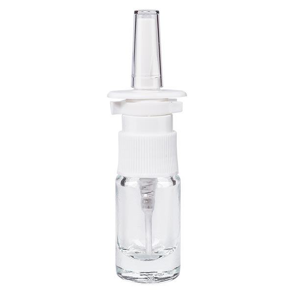 Frasco de farmácia transparente 5ml spray nasal branco standard