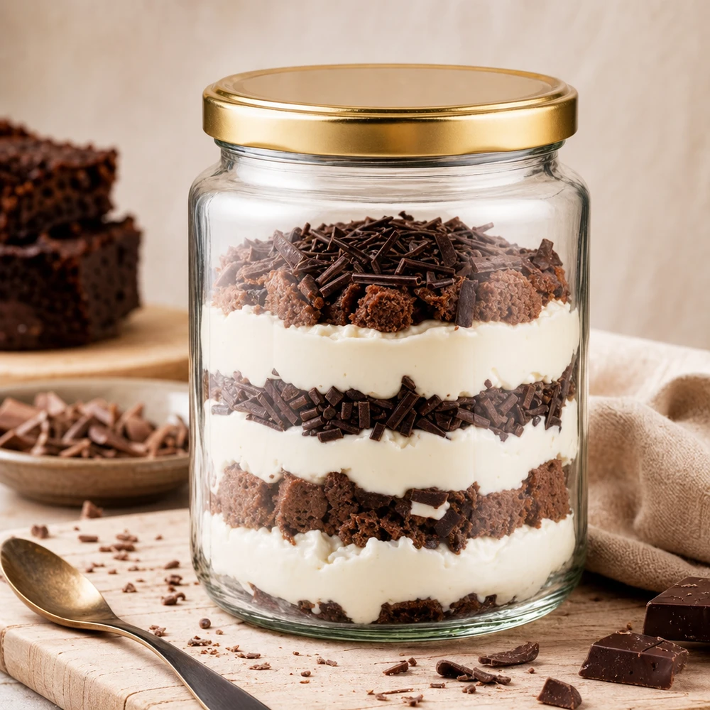 450g Honigglas mit goldenem Deckel BasicSeal UNiTWIST Frasco de mel BasicSeal de 450 g como frasco de sobremesa para sobremesas em camadas de tiramisu com uma tampa dourada utilização criativa na cozinha