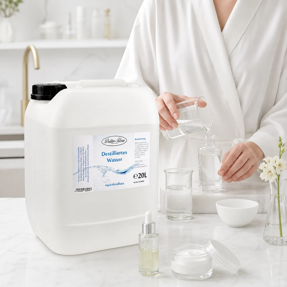 Água destilada Doktor-Klaus 20L ideal para a produção de cosméticos e produtos de cuidado DIY