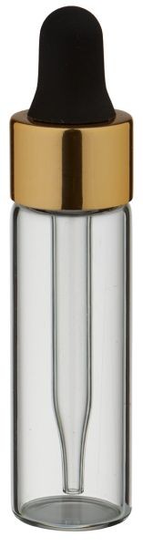 Mini frasco pipeta de 5 ml transparente dourado/preto UT13/5 UNiTWIST