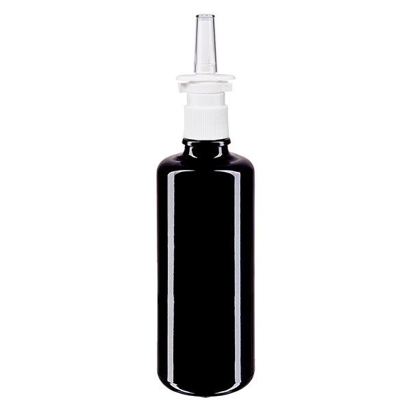 Frasco de farmácia violeta 50ml atomizador nasal branco padrão Frasco de farmácia violeta 50ml atomizador nasal branco padrão