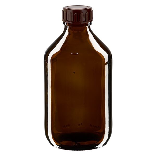 Frasco para medicamentos de 250ml castanho, com tampa ApoGlas castanha Frasco para medicamentos de 250ml castanho, com tampa ApoGlas castanha