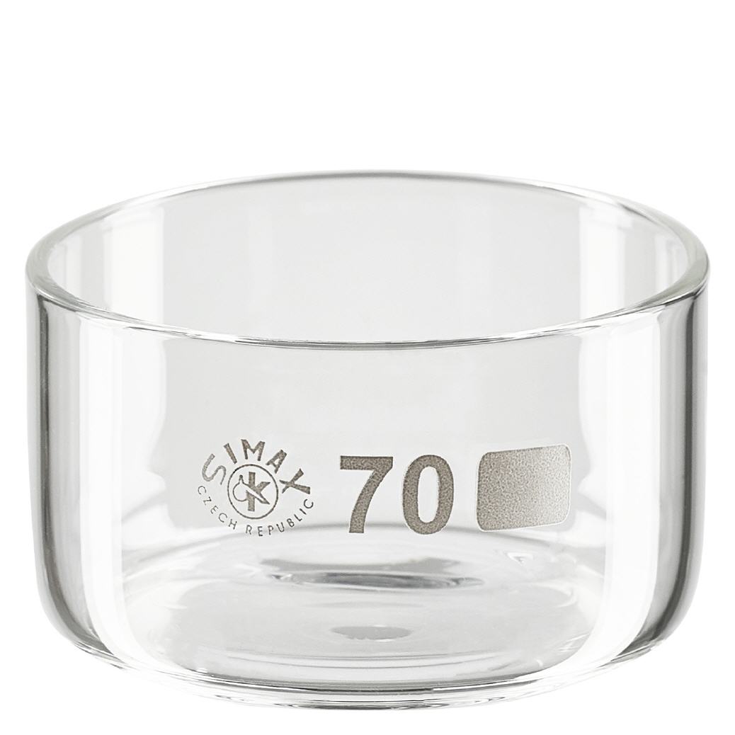Prato de cristalização de 100ml sem bico em borosilicato ø70mm Prato de cristalização de 100ml sem bico em borosilicato ø70mm