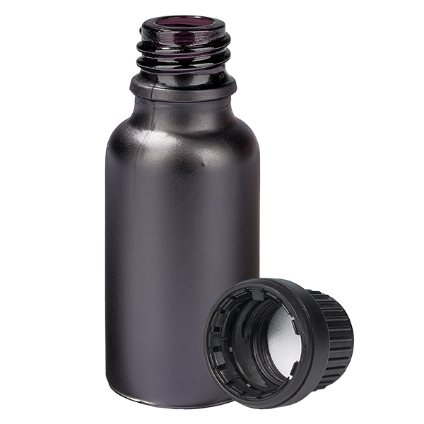 Frasco de 20ml 11mm tampa de rosca preta inviolável BlackLine UT18/20 Frasco de 20ml 11mm tampa de rosca preta inviolável BlackLine UT18/20