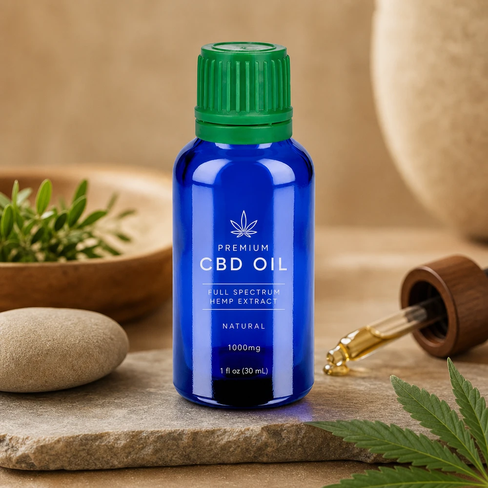Frasco conta-gotas de 30 ml com dosagem precisa e tampa verde à prova de crianças para óleo CBD