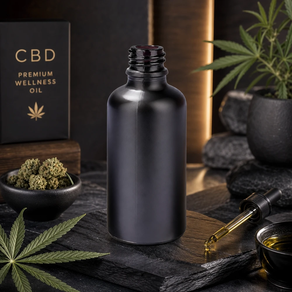 Frasco de boticário de 50 ml de qualidade superior BlackLine UT18/50 UNiTWIST para aplicação profissional de óleo CBD