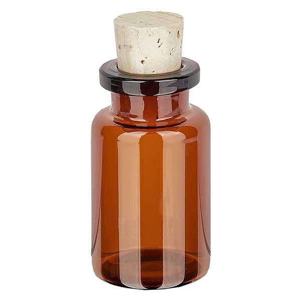 Frasco de vidro âmbar 10ml com rolha 11/14mm