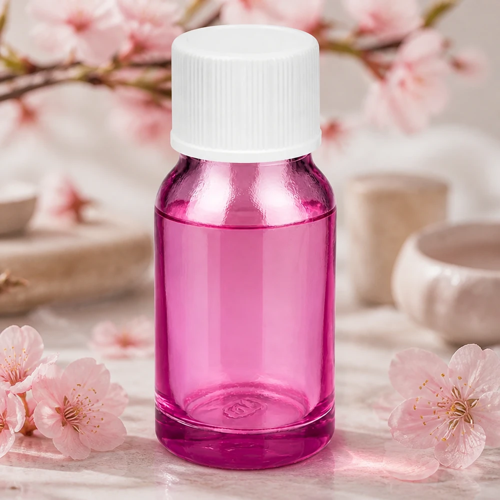 Frasco de vidro violeta de 10 ml de alta qualidade com tampa de rosca branca para produtos de beleza