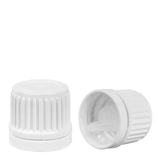 Fecho de conta-gotas branco 18mm inviolável Fecho de conta-gotas branco 18mm inviolável
