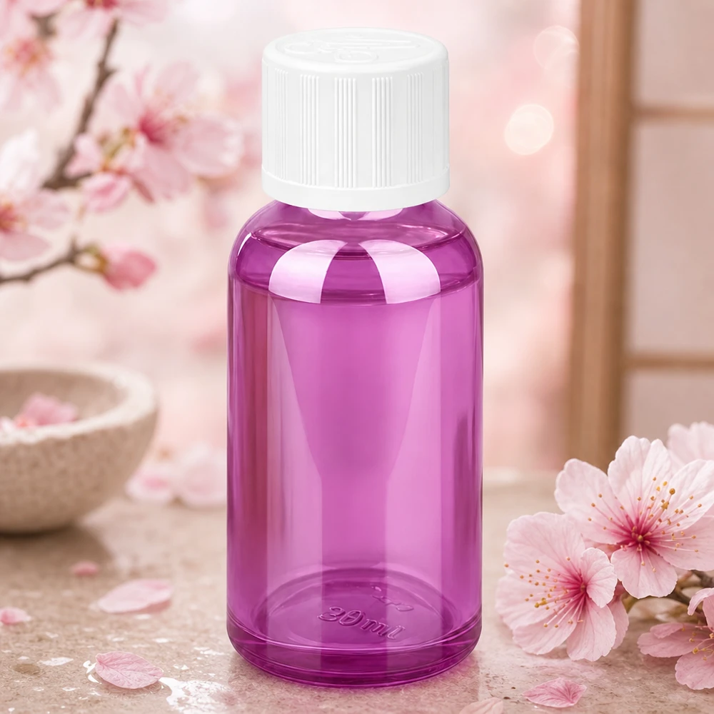 Frasco de vidro roxo de 30 ml com tampa de segurança para crianças - ideal para guardar líquidos em segurança