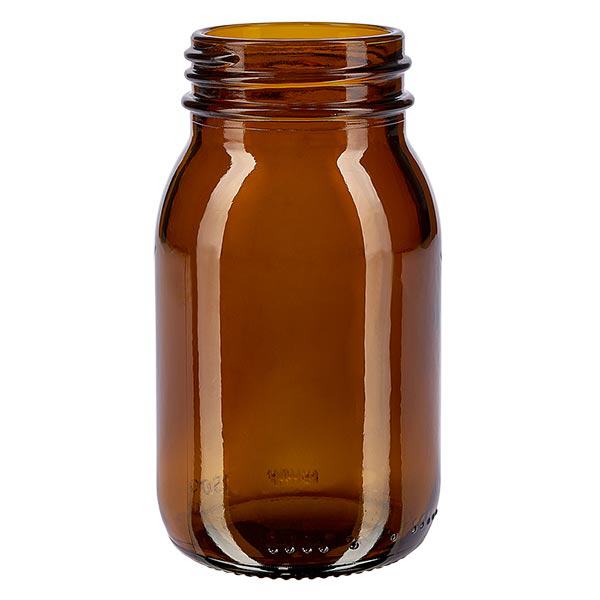 Frasco com gargalo largo de 150 ml em vidro âmbar