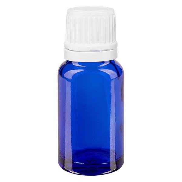 Frasco de farmácia azul 10ml tampa de rosca branca fecho inviolável